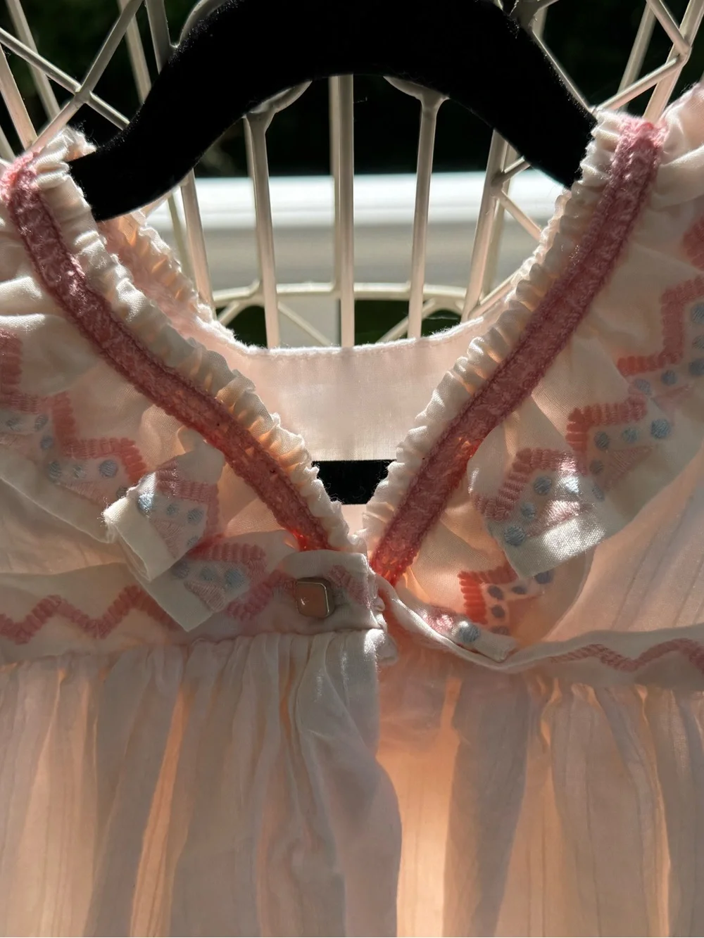 Piper & Posie White & Light Pink Ruffled Dress Set. Size 3-6M